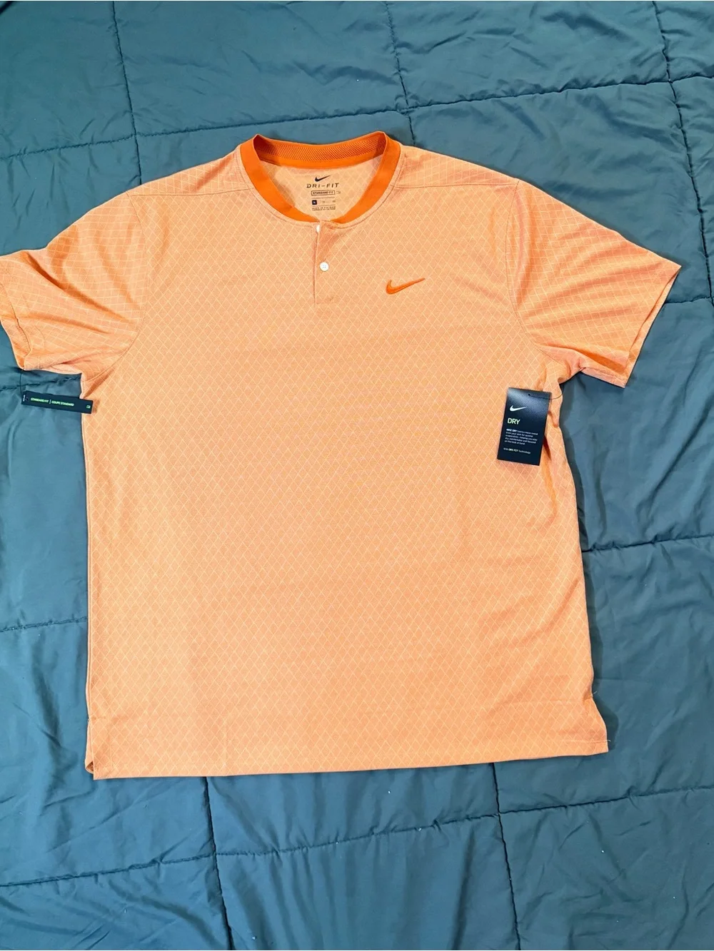Nike Men’s Orange Short-Sleeve Dri-FIT Polo